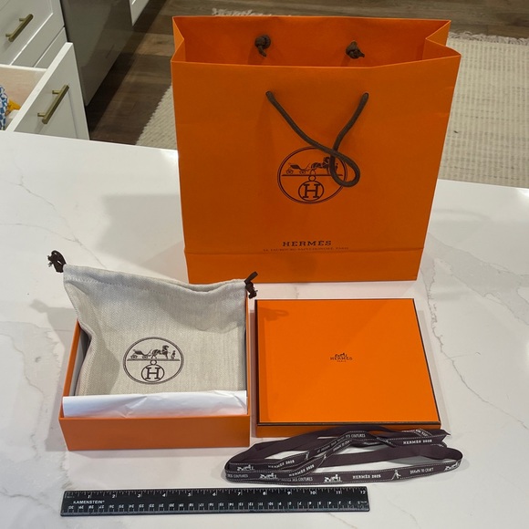 Hermes Orange Box, Ribbon, Cloth Bag Paper Bag